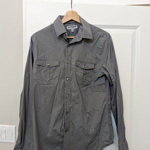 Express Gray MK2 Fitted Button down shirt